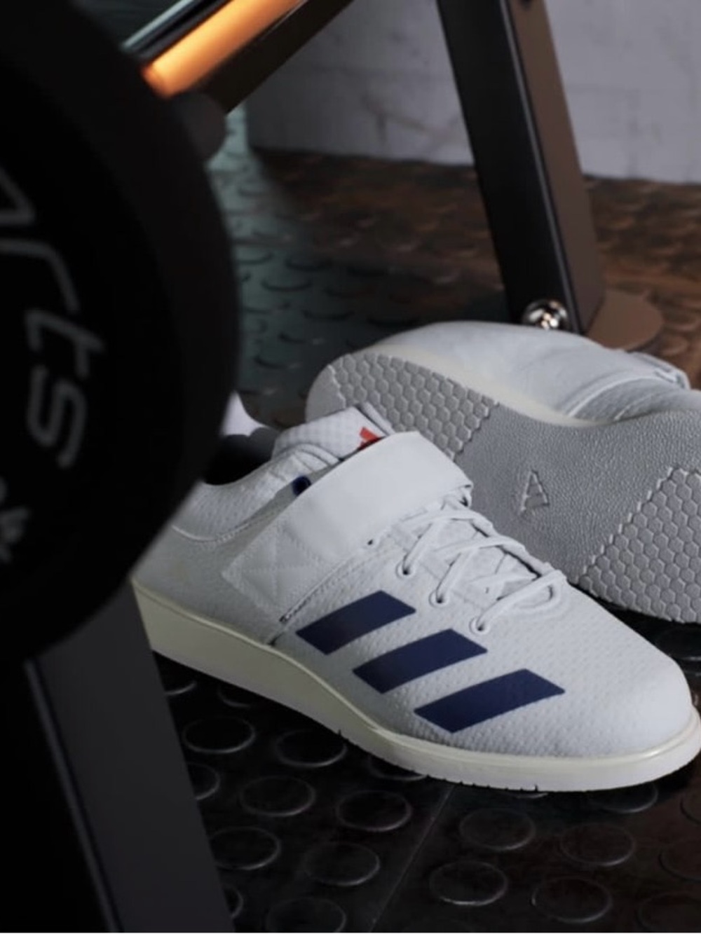 adidas Power lift 5 White and Navy Women's size 6 , Men’s size 5 - Picture 6 of 7